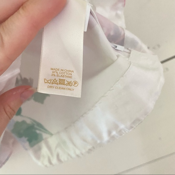 Kate Spade Blooms Peplum Top Sz 4 Sleeveless Side Zip - Picture 9 of 9